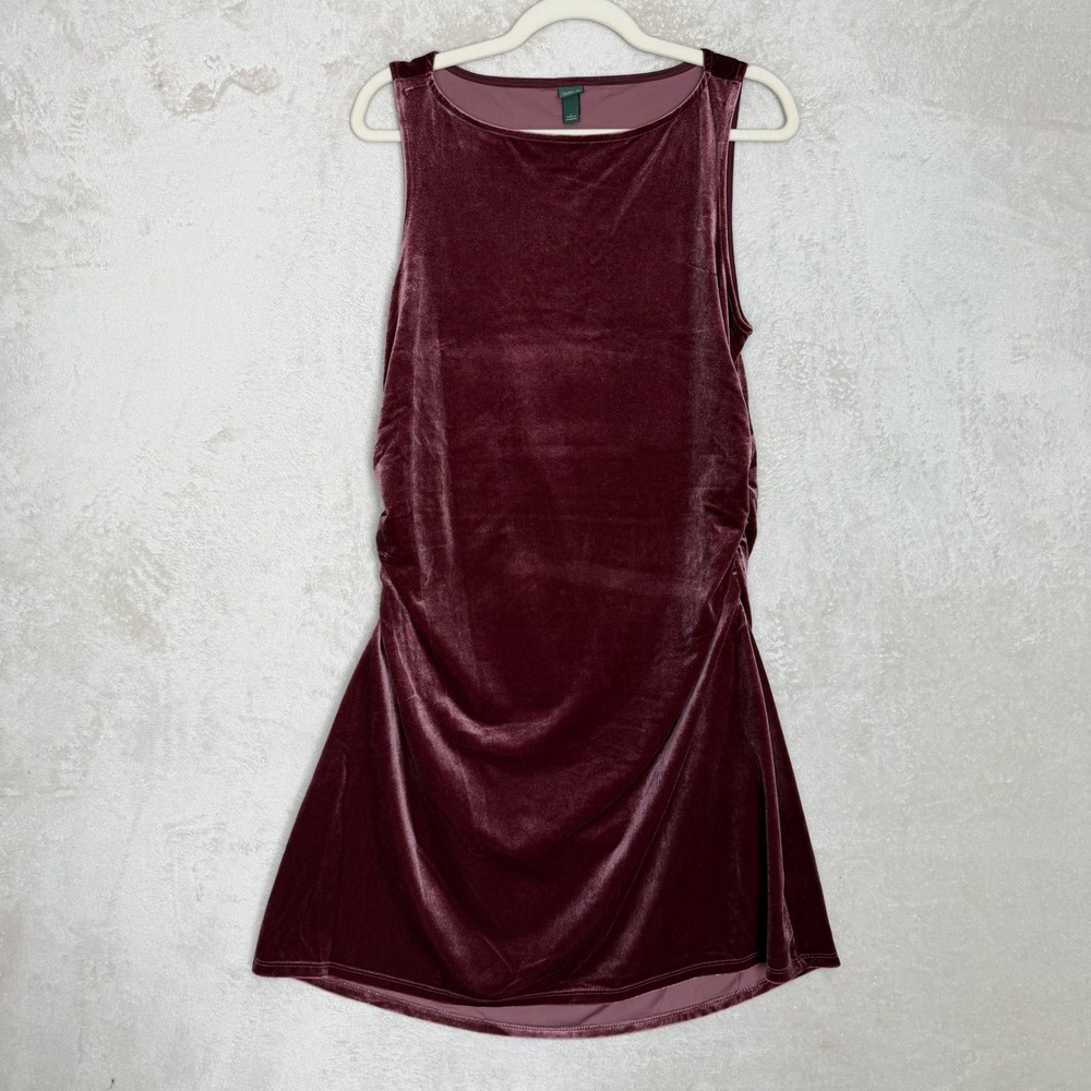 Wild Fable NWT Velvet Ruched Mini Dress Burgundy Sleeveless Holiday Party